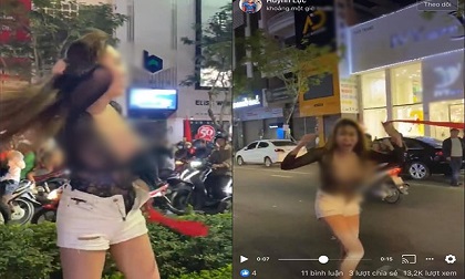 Mượn cớ ăn mừng Việt Nam vô địch SEA Games, gái xinh lột đồ quẩy trên phố gây bức xúc