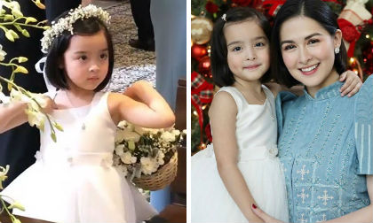 Con gái “Mỹ nhân đẹp nhất Philippines” gây sốt mạng khi làm phù dâu nhí trong đám cưới 
