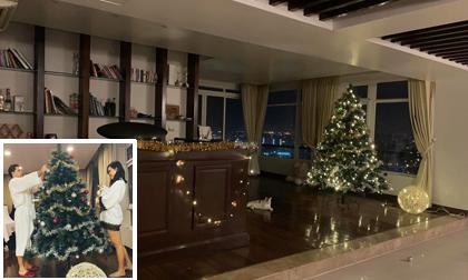 Vừa chăm con mới sinh, MC Phương Mai cùng chồng lọ mọ cả đêm trang trí căn hộ vào dịp Noel