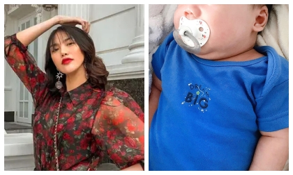 Chỉ cách vài tuần thôi, quý tử nhà Lan Khuê đã bụ bẫm đốn tim fan