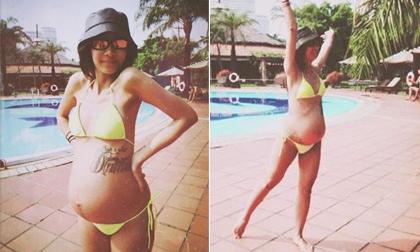 'Nữ hoàng nhạc hip-hop' Suboi khoe ảnh diện bikini nhỏ xíu khoe bụng bầu