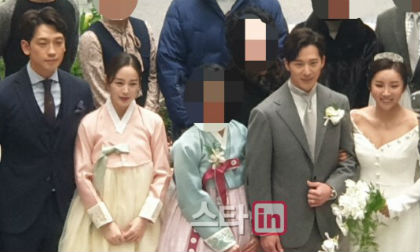 'Gái hai con' Kim Tae Hee mặc hanbok cùng Bi Rain tham dự đám cưới em trai 