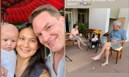 Vợ mới của chồng cũ Hồng Nhung đưa con về thăm ông bà