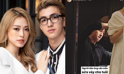 Hết tháp tùng, Bình An lại tỉ mỉ sửa váy cho Phương Nga dự tiệc