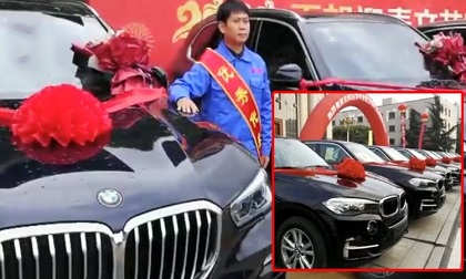 Hết thưởng tết bằng tiền mặt, sếp người ta còn tặng hẳn xe BMW cho nhân viên