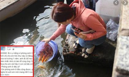 Cô nàng ấm ức kể bị người yêu chửi vì phóng sinh cá ông Công ông Táo xuống cống, ai ngờ bị dân mạng mắng ngược 