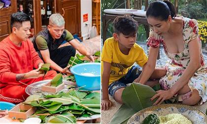 Tết thời 4.0 cái gì cũng có, nhưng nhiều sao Việt vẫn kỳ công gói và nấu bánh chưng tại nhà