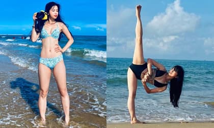 'Hot girl làng võ' Châu Tuyết Vân đốn tim với loạt ảnh diện bikini gợi cảm trên biển