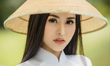 Di Khả Hân đẹp tinh khôi trong tà áo dài trắng quyến rũ