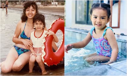 Ảnh ngày bé của Phạm Quỳnh Anh gây sốt khi nhìn giống hệt con gái thứ 2 Tuệ An