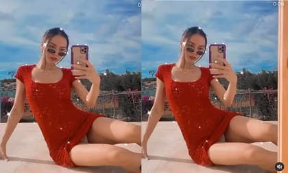 Vũ Ngọc Anh dính tai nạn hớ hênh vì mải tạo dáng 'sống ảo' với váy siêu ngắn 