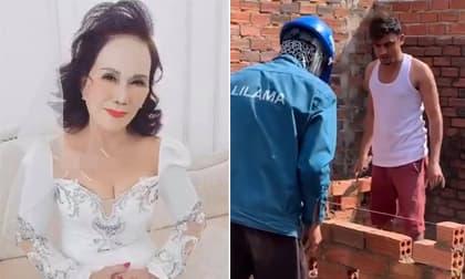 'Cô dâu 65 tuổi' đăng ảnh chồng trẻ làm phụ hồ dưới trời nắng chang chang để nuôi mình