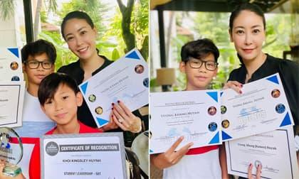 Đảm nhận vai 'bà phù thủy' trong nhà, Hà Kiều Anh sung sướng khi các con đạt thành tích cao trong học tập