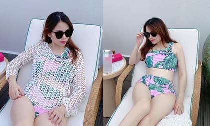 Bầu lần 5, 'hot mom' Hằng Túi vẫn tự tin diện bikini gợi cảm