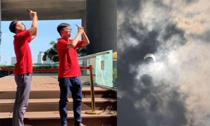 Ảnh nguyệt thực hình khuyên siêu hiếm trưa nay được giới trẻ rầm rầm chia sẻ