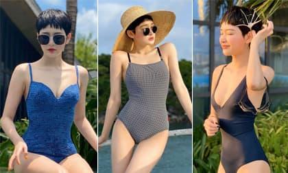 Du lịch hè, ngại cởi hở quá mức hãy tham khảo mẫu áo tắm kín nhưng vẫn tôn dáng của Hiền Hồ