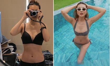 Siêu mẫu Thanh Hằng giảm 4 kg, vòng eo chỉ còn 51 cm