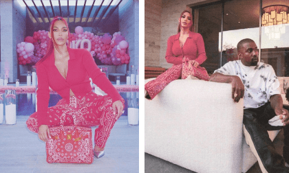 Kim Kardashian diện nguyên cây đỏ ăn mừng ông xã tranh cử Tổng thống Mỹ