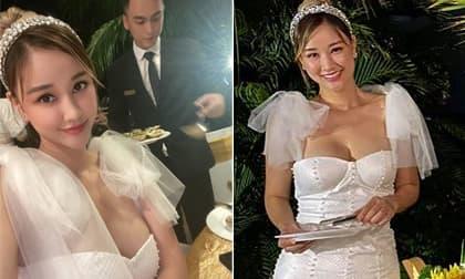Maya mặc đầm công chúa, phô vòng một 'nhức mắt' trong tiệc sinh nhật sớm