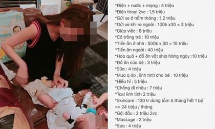 Mẹ trẻ chi tiêu gần 162 triệu/tháng chưa kể tiền đi du lịch khiến dân mạng tranh cãi