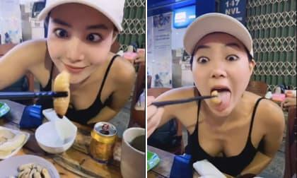 Thanh Hương ăn đuông dừa khiến loạt dân mạng khiếp sợ