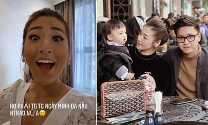 Á hậu Tú Anh 'nhuộm' da màu, khoe được chồng thiếu gia quan tâm 'tận răng' khi đi ghi hình