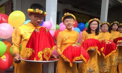 Thiếu người bê tráp, nhà gái nhờ luôn hai chàng trai mặc áo dài khiến dân mạng chỉ trích