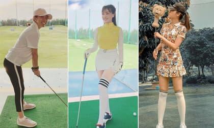 Trang phục của loạt sao Việt, hot girl khi chơi golf: Diễn viên hài Thu Trang kín như bưng; Âu Hà My gợi cảm