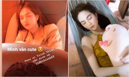 Nhan sắc 'nữ hoàng nội y' Ngọc Trinh trông thế nào lúc ngủ say?