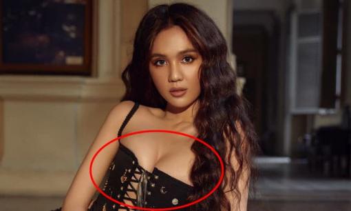 Khoe vòng một như muốn tràn ra ngoài, Ngọc Trinh lại ê chề vì méo cả ngực khi o ép quá đà