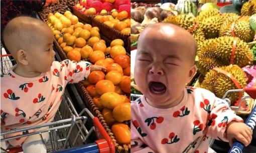 Bé đi siêu thị ngẫu hứng nghịch hoa quả, mẹ cho con bài học 'khó quên'