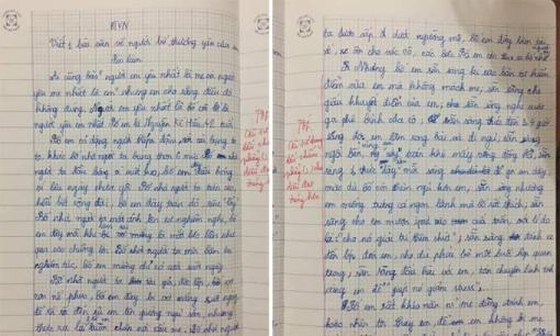 Bài văn 'nói xấu' bố nhận được điểm 10 gây chú ý trên mạng xã hội