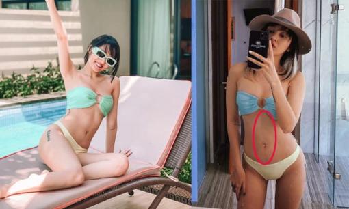 Lâu lắm mới đăng ảnh diện bikini, Bảo Anh bị soi đường dọc theo bụng như người có bầu, mới sinh xong?