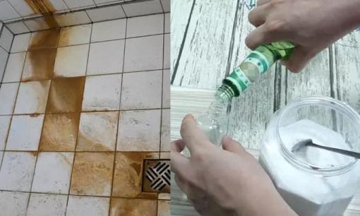 Những vết bẩn trên gạch rất khó tẩy rửa? Chỉ cần xịt thứ này, sau đó lau rất dễ sạch!
