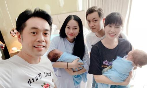 Vợ chồng Đăng Khôi đến thăm cặp song sinh của Dương Khắc Linh