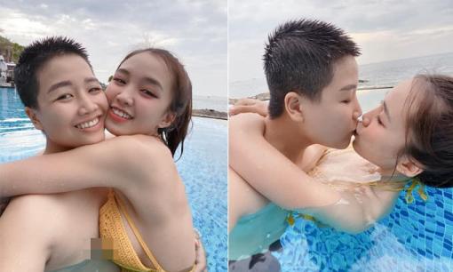 Á quân 'Solo cùng Bolero' Tú Tri post ảnh mặc bikini bên chồng chuyển giới, ngọt ngào tới mức dân tình phát ghen 