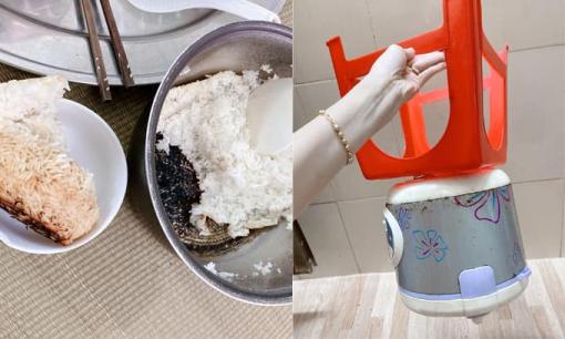 Mẹ chồng nhờ con dâu cắm cơm, kết quả cháy khét nồi dính luôn vào ghế, dân mạng hú hồn: 'May chưa cháy nhà đấy'