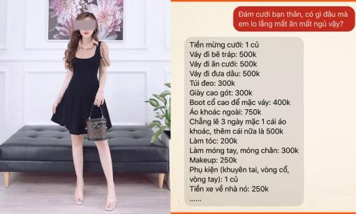 Tranh cãi chuyện cô gái chi gần chục triệu để 'lên đồ' đi ăn cưới bạn thân