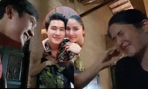 Thảo Trang cùng chồng kém tuổi Trương Quang Pháp đùa giỡn cực lầy ngay phim trường