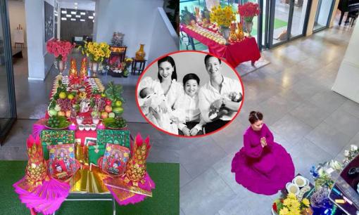 Tổ chức lễ đầy tháng của hai cháu, mẹ Hà Hồ khoe luôn biệt thự mới toanh của con gái
