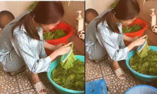 Chàng trai phân vân có nên nghĩ lại chuyện cưới xin khi bạn gái dùng bàn chải to đùng để rửa rau