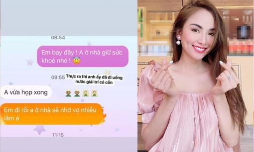 Hoa hậu Diễm Hương hé lộ tin nhắn xưng 'vợ - chồng' với người đàn ông giấu mặt