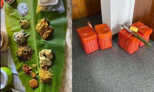 Dịch Covid-19, nhà trai chuyển 700 phần thực đơn tiệc cưới tới tận nhà của từng khách và bày trên lá chuối 