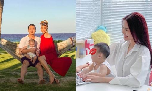 Lan Khuê khoe ảnh quý tử lớn nhanh như thổi, khuôn mặt như bản sao của ông xã 