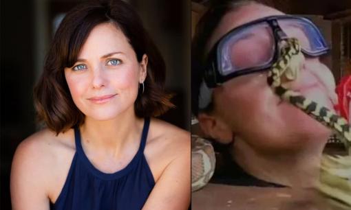 Nữ diễn viên liên tục bị rắn cắn vào mặt khi tham gia show truyền hình thực tế khiến khán giả sợ hãi