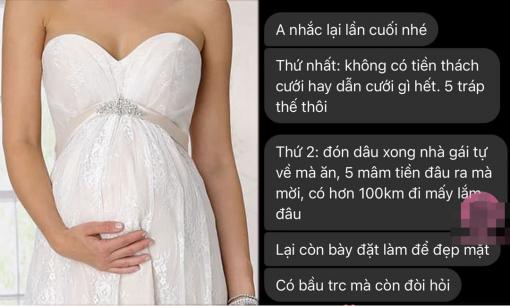 Có bầu trước cưới, cô gái bị bạn trai tuyên bố: 'Đón dâu xong nhà gái tự về nhà mà ăn'