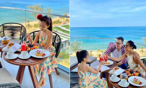 Gia đình Đoan Trang đi du lịch Phú Quốc, nhan sắc của con gái khiến dân tình 'lụi tim'