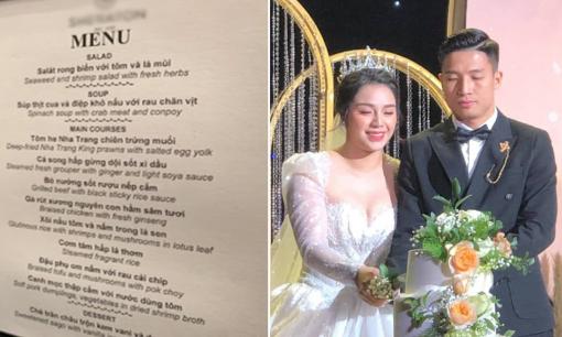 Thực đơn đám cưới của cầu thủ Bùi Tiến Dũng và Khánh Linh ở Hà Nội 
