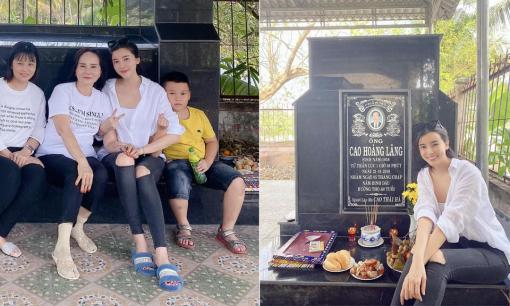 Cao Thái Hà cùng mẹ và em về thăm viếng mộ ba, đồng nghiệp gửi lời động viên  