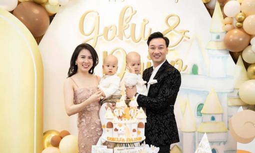 Vợ chồng MC Thành Trung tổ chức tiệc sinh nhật hoành tráng cho cặp song sinh